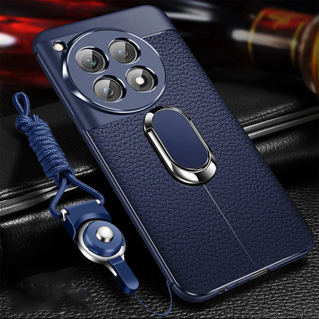 Sleek Urban Leather Ring Holder Case - OnePlus