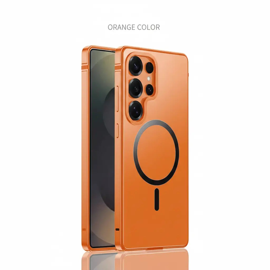 Galaxy S26 Series Aluminium Frame MagSafe Armor Orange Case
