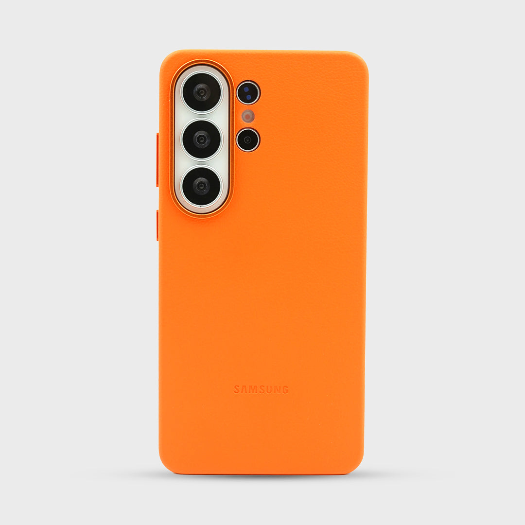 Galaxy S26 Series Bespoke Snap Leather Orange Case