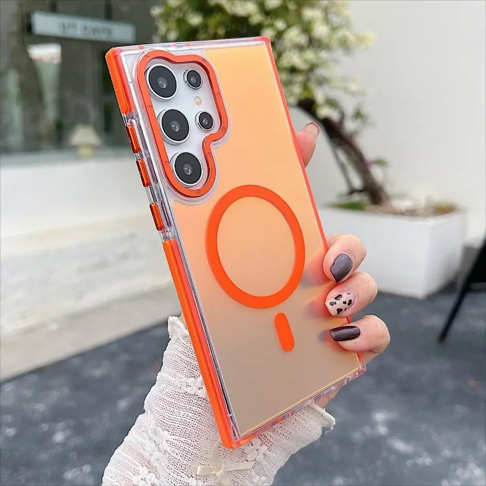 Galaxy S26 Series 360 Shield Aurora Gradient Orange Case