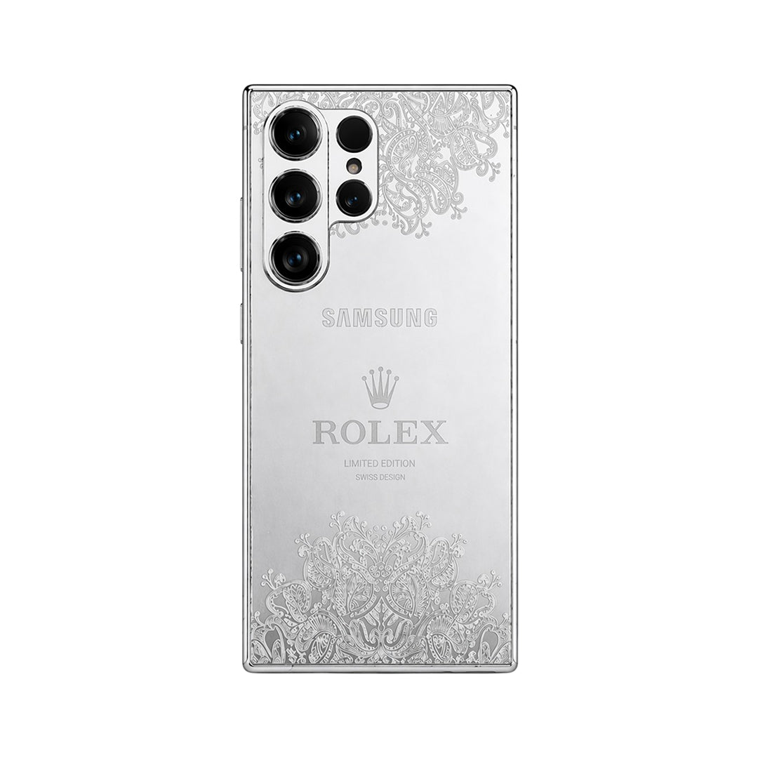 Galaxy S26 Series Crafted Silver Luxurious Camera Protective Case
