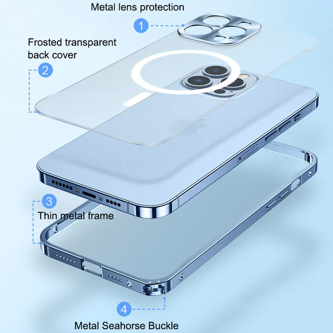 Matte Magsafe Case With Titanium Frame - iPhone