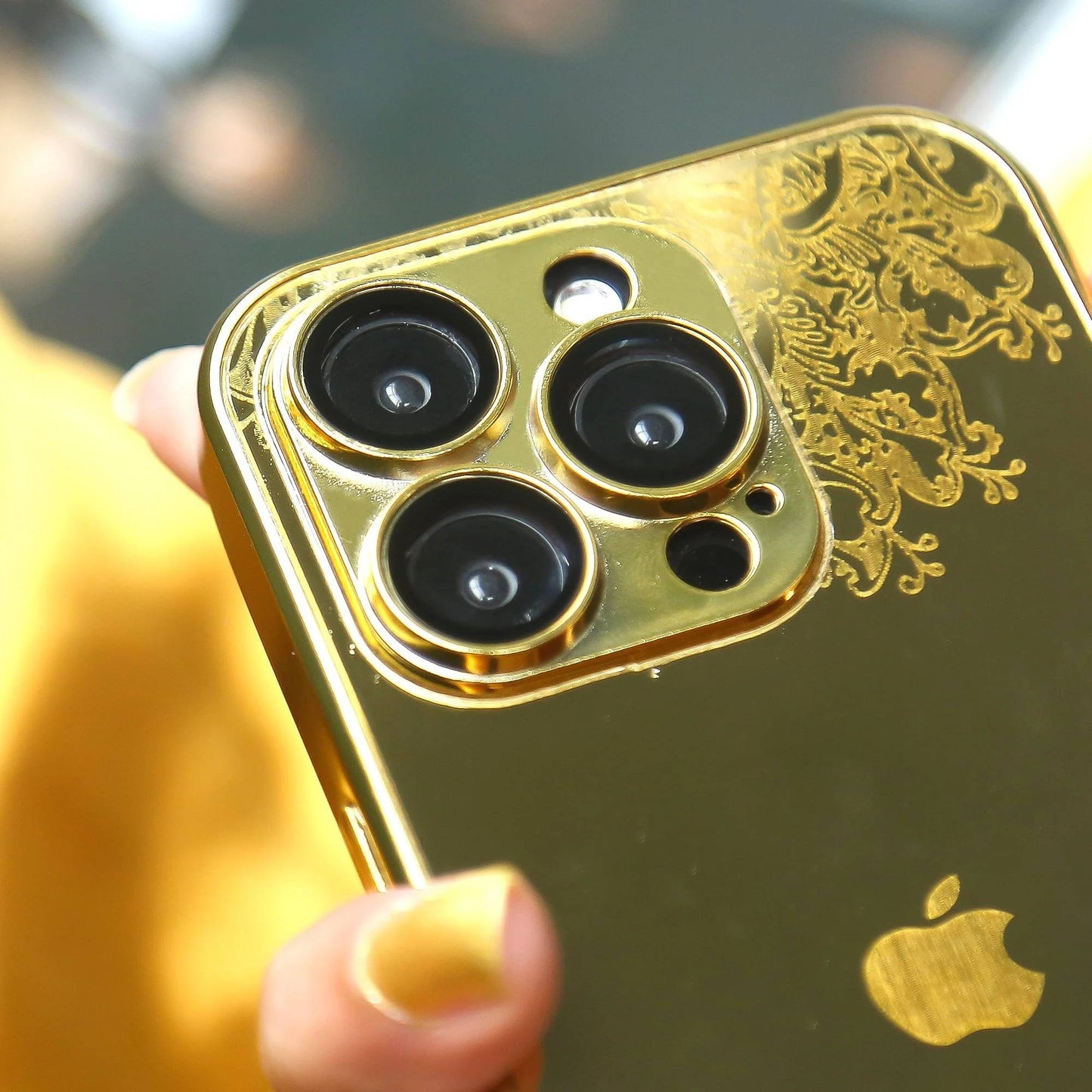 iPhone Series Crafted Gold Luxurious Camera Protective Case